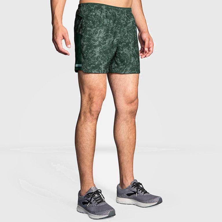 Brooks Sherpa 5 NZ - Men's Running Shorts - Green (45619-GLPH)